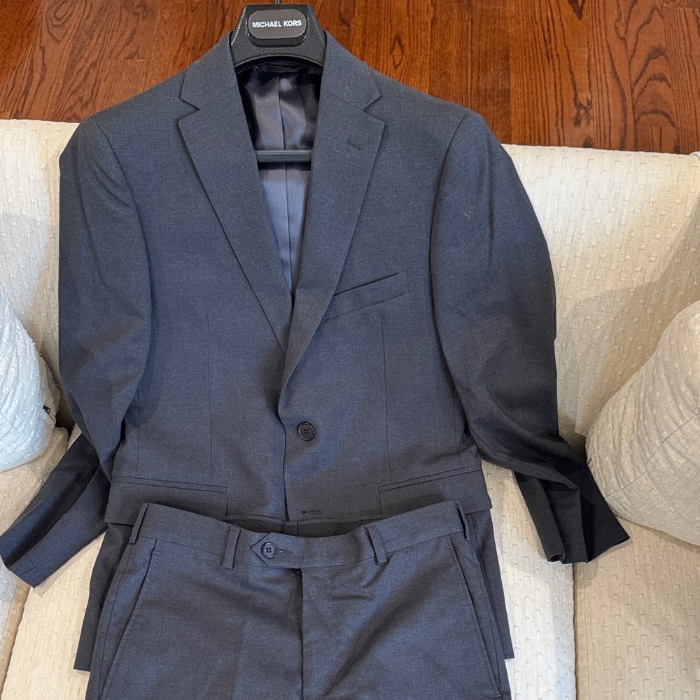 Michael Kors Boys Charcoal Wool Suit